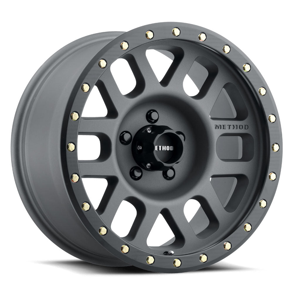 Method Wheels 309 Grid Titanium - Matte Black Lip