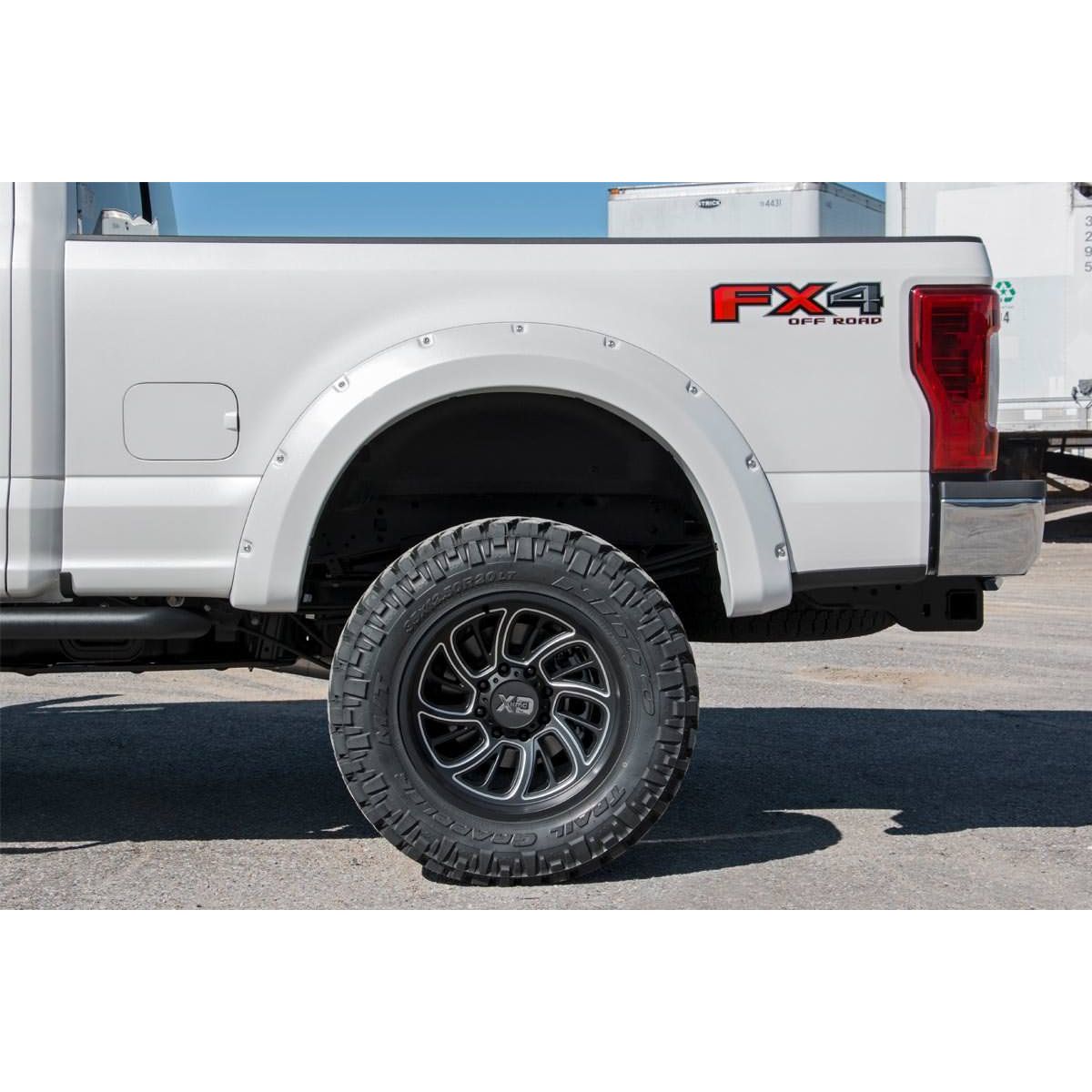 ROUGH COUNTRY Pocket Fender Flares | N1 Blue Jeans | Ford F-250/F-350 Super Duty (17-22) | F-F21112-N1