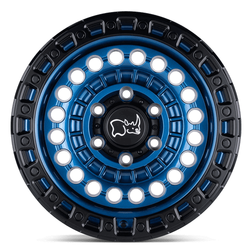 Black Rhino SENTINEL Cobalt Blue W/ Black Ring off-road capable monoblock wheel with simulated beadlock design.