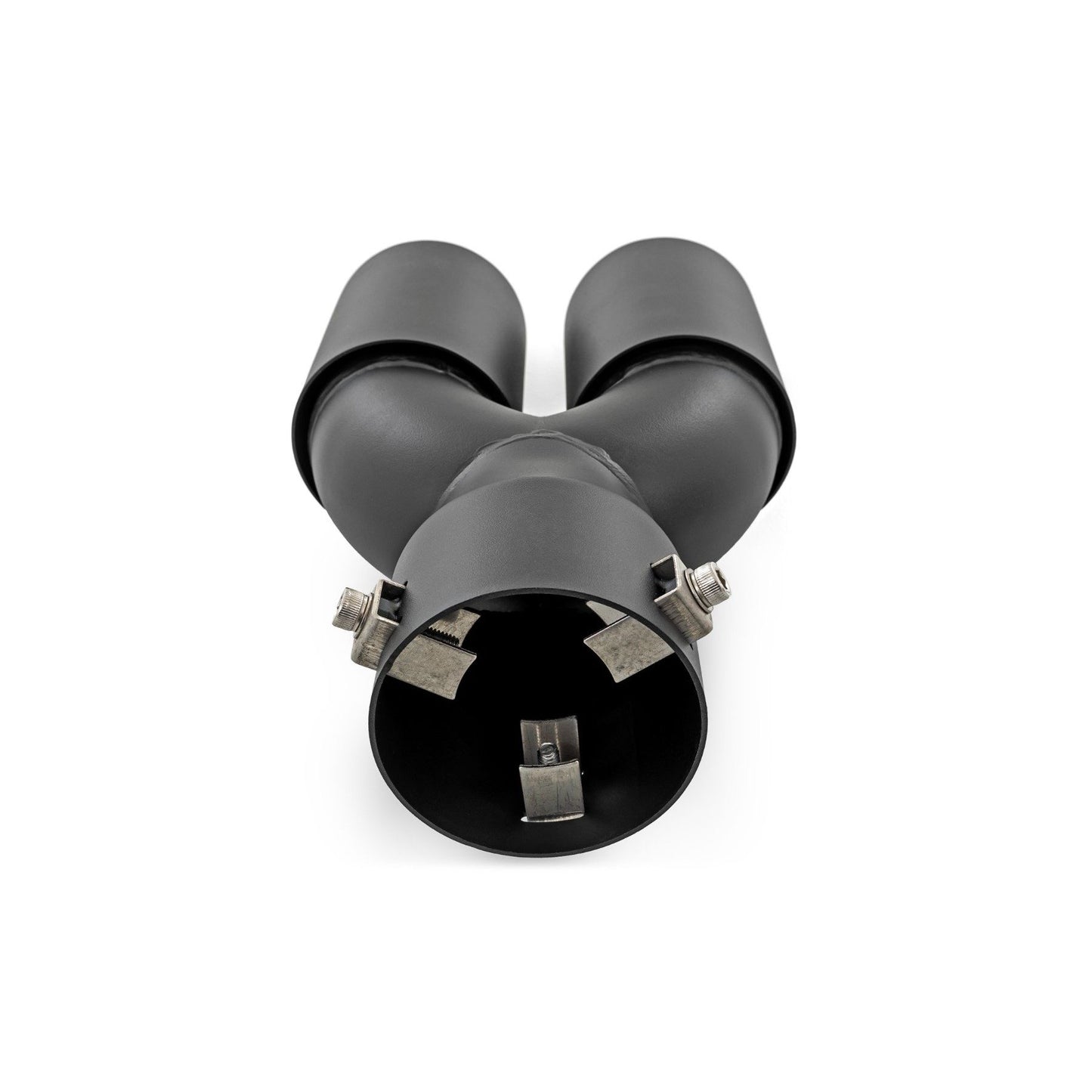 ROUGH COUNTRY Exhaust Tip | Black | Red RC Logo | 2.5-3 Inch Pipe Single Inlet | Dual Outlet | 96050