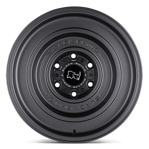Black Rhino SOLID Matte Gun Black wheel showing a sleek design with no exposed hardware.