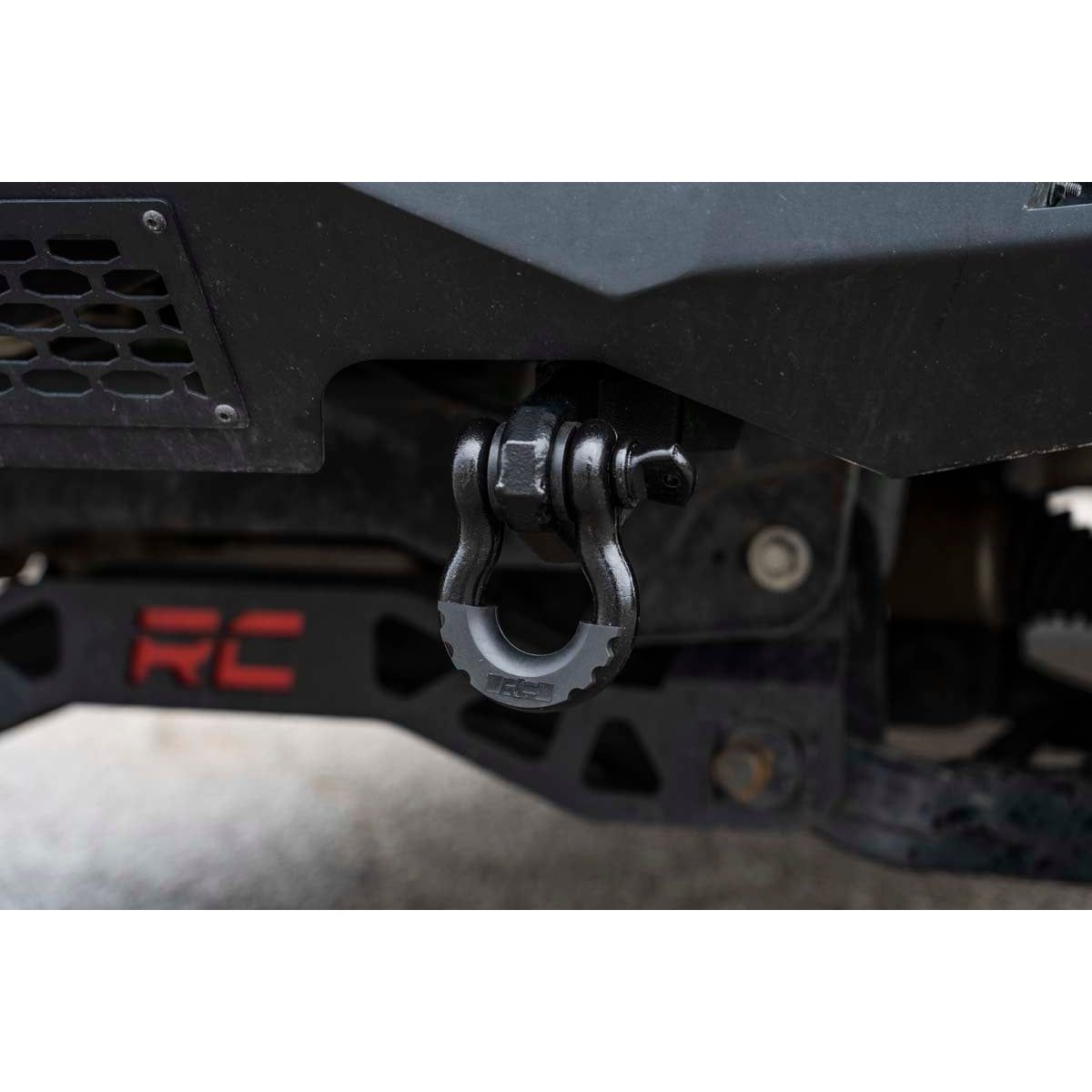 Rough Country W/ Standard D-Ring & Rubber Isolators Tow Hook Brackets I RS158