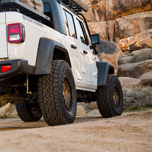 Toyo Open Country A/T III tires installed on Jeep Wrangler for off-road adventures