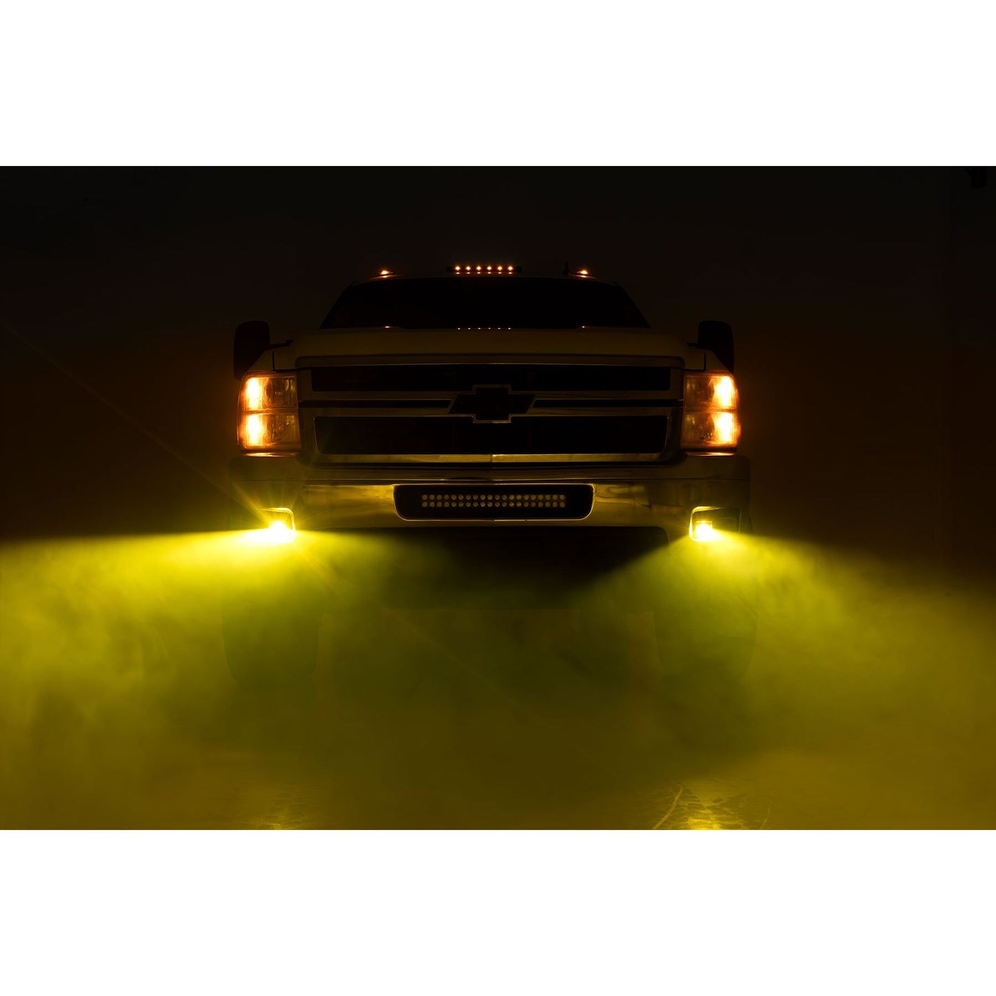 ROUGH COUNTRY 2 Inch Black Series LED Light Pods | SAE Fog | Yellow | 70907A