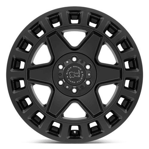 Black Rhino YORK Matte Black wheel featuring a bold 6-spoke design and monoblock construction.