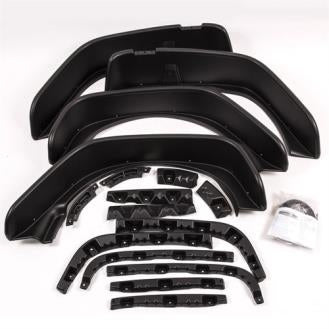 Bushwacker Flat Style Fender Flare Set for 07-18 Jeep Wrangler JKU 4 Door Models