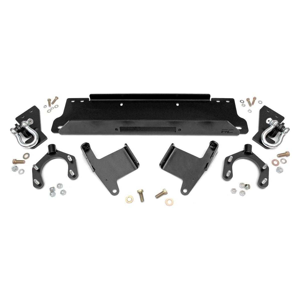 Rough Country Winch Mount Plate (Factory Bumper - D-Rings Kit) for 07-18  Jeep Wrangler JK