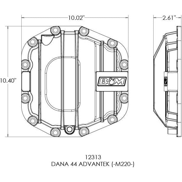 B&M Nodular Iron Dana 44 AdvanTek Rear Differential Cover for 2018-C JL - JT - Ford Bronco 12313