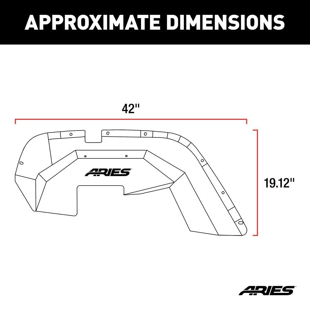 Aries Automotive Front Inner Fender Liners for 2009-2018 JK