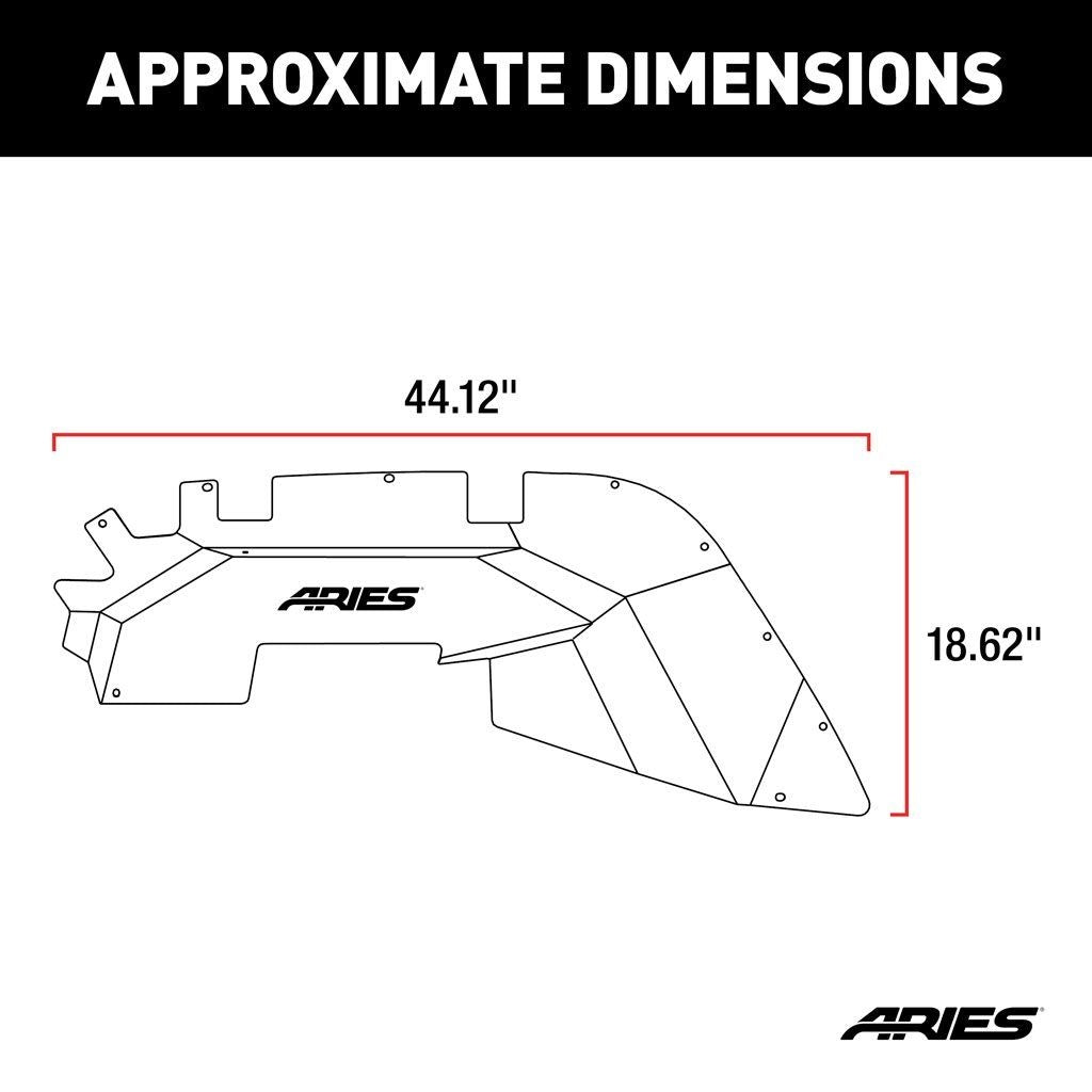 Aries Automotive Aluminum Front Inner Fender Liners for 2018-C JL 1500550