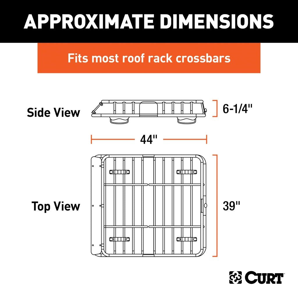 CURT 42 x 37 Black Steel Roof Rack Cargo Carrier 18115