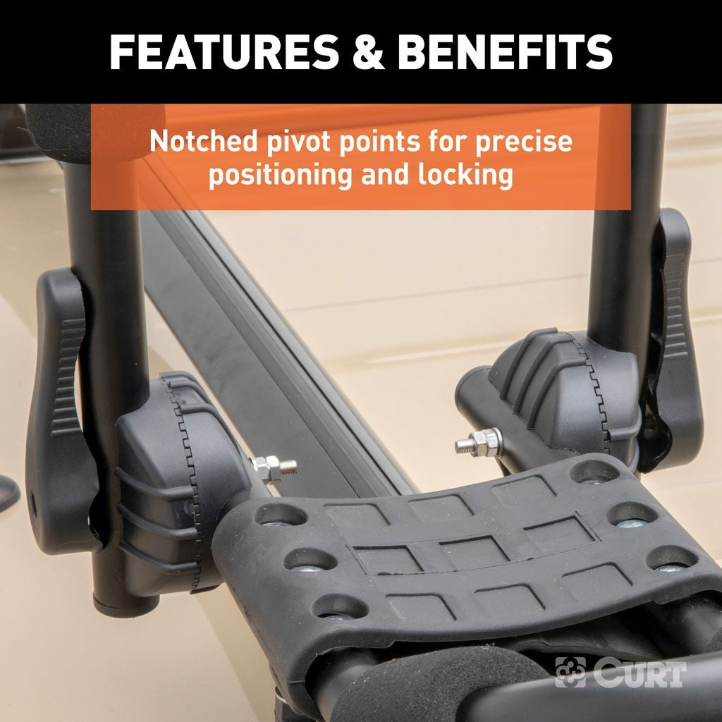 Curt Manufacturing Adjustable Aluminum Roof Rack Kayak Holders (Universal) 18320