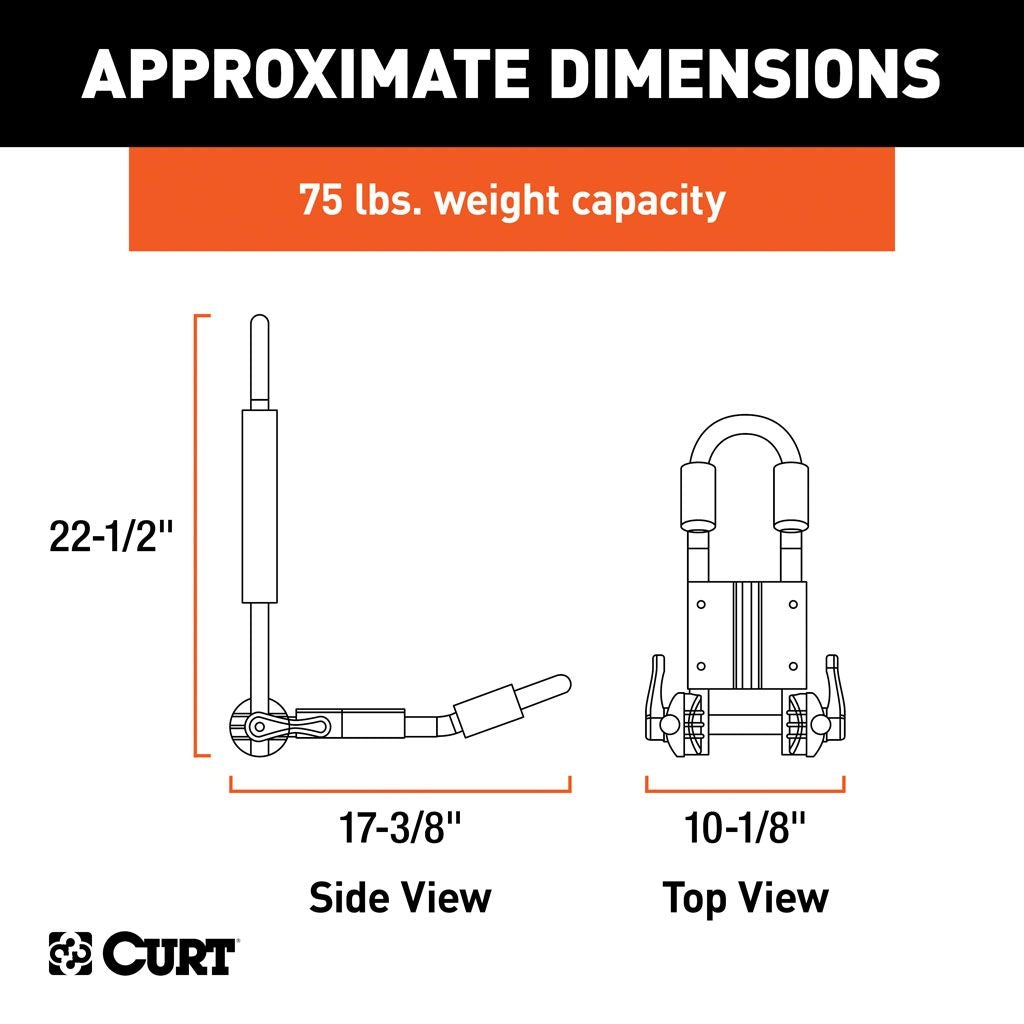 Curt Manufacturing Adjustable Aluminum Roof Rack Kayak Holders (Universal) 18320