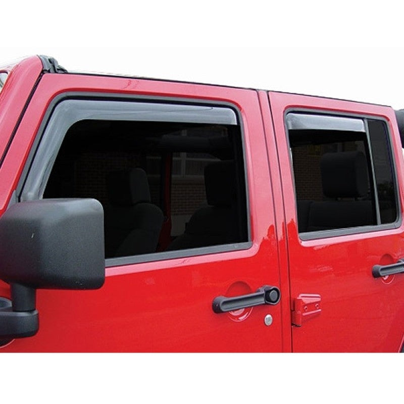 Auto Ventshade (Smoked Black) In-Channel Ventvisor For 2018+ Jeep Wrangler JL Unlimited 4 Door Models 194811