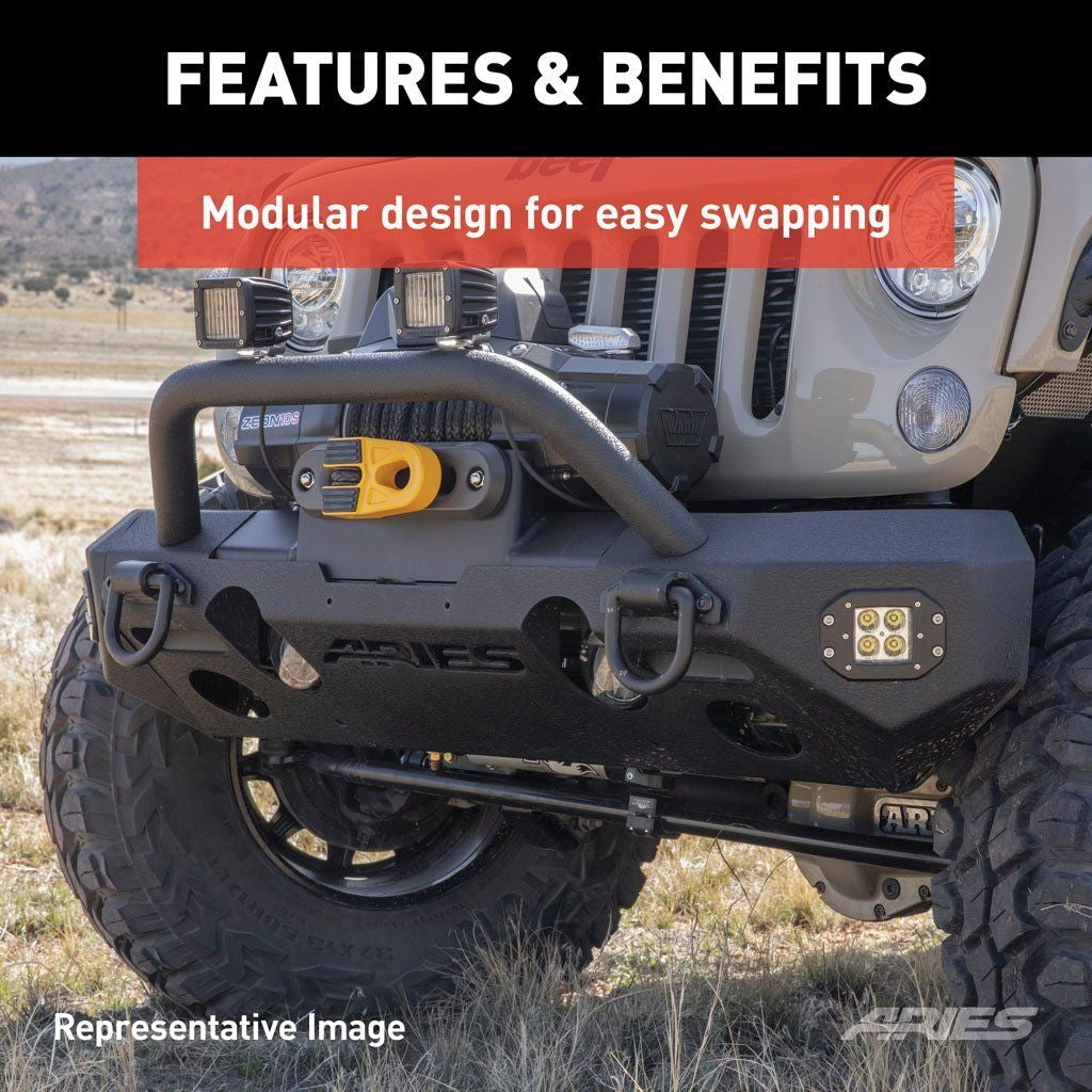 Aries Automotive Trailchaser Aluminum Front Bumper (Option 3) for 2018-C JL - Gladiator JT 2082094