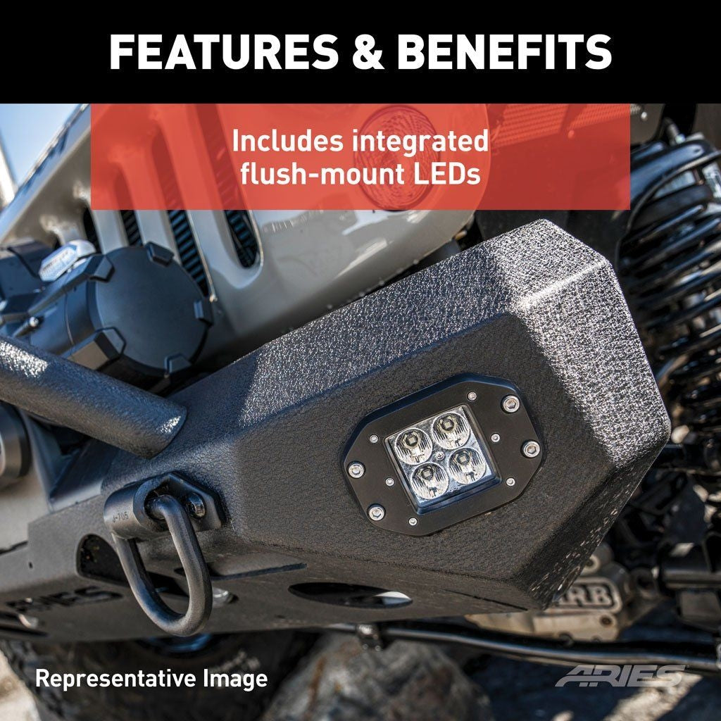 Aries Automotive Trailchaser Aluminum Front Bumper (Option 3) for 2018-C JL - Gladiator JT 2082094