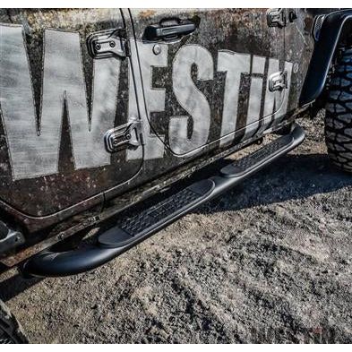Westin Platinum 4 Oval Nerf Step Bars (Black) for 2018-C JL 4 Door Models 21-4065