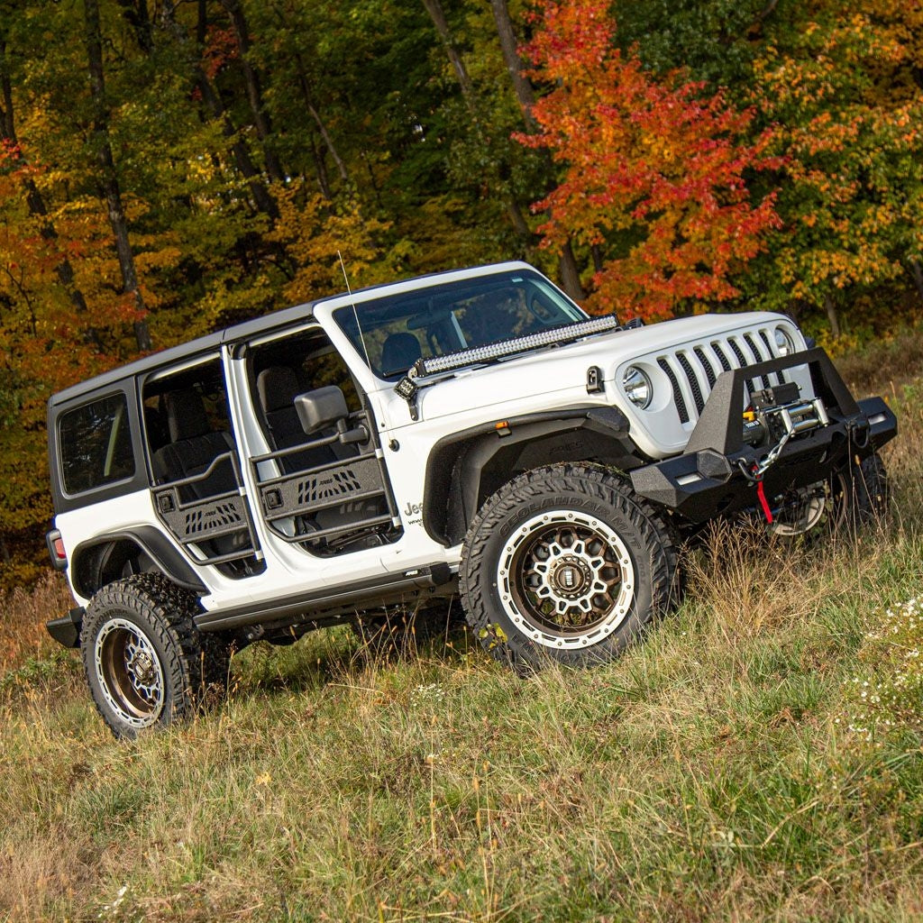 Aries Automotive Rear Tube Doors (Black) for 2018-C Jeep Wrangler JLU - Gladiator JT