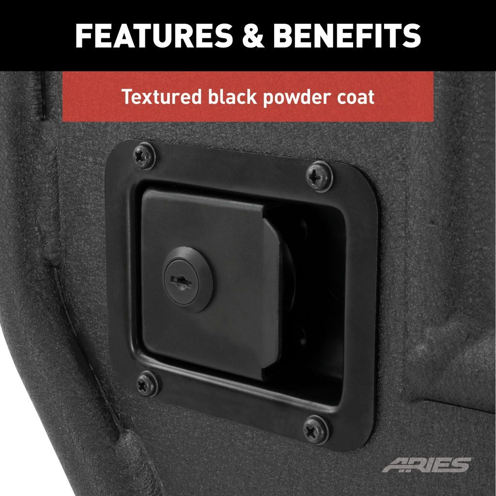 Aries Automotive Rear Tube Doors (Black) for 2018-C Jeep Wrangler JLU - Gladiator JT