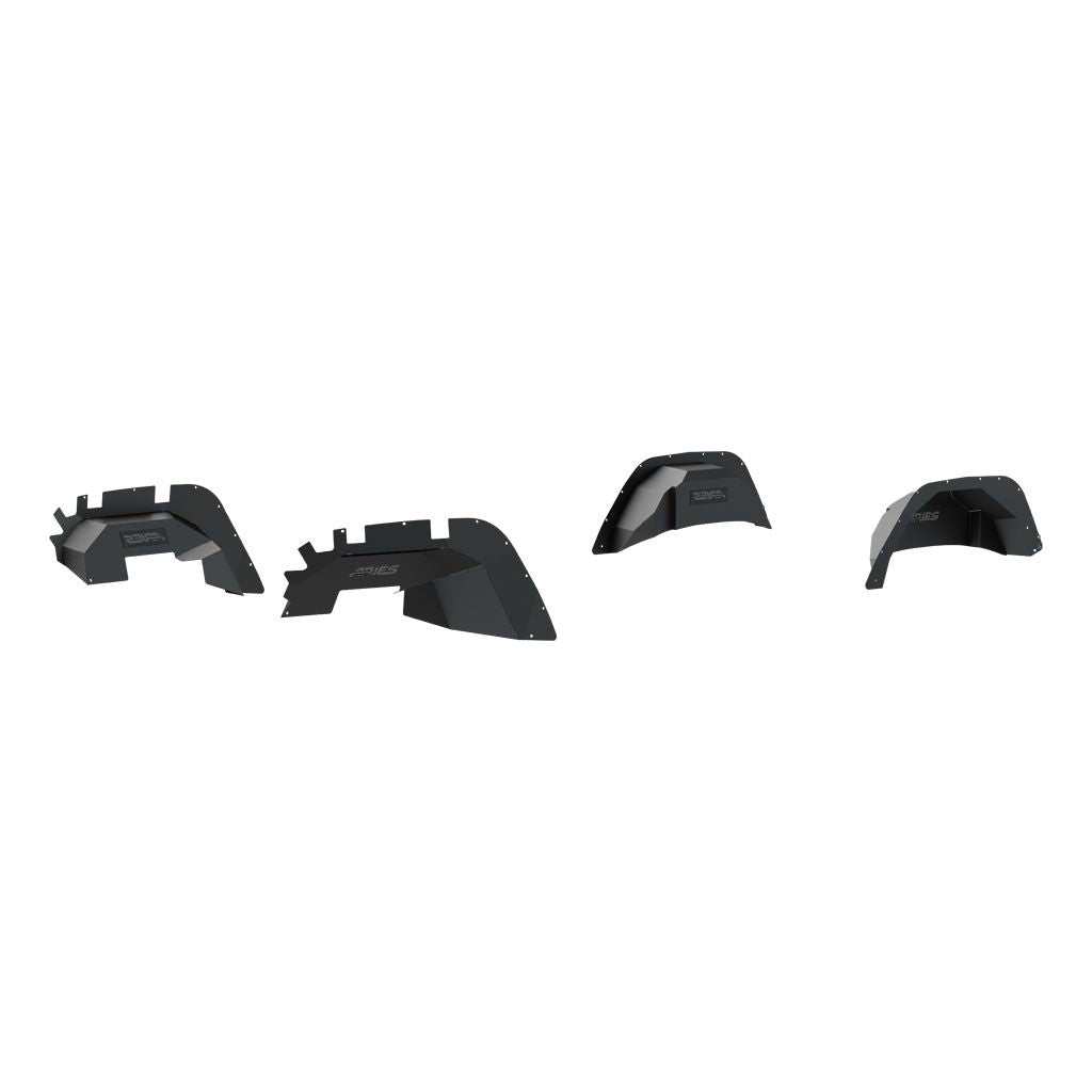 Aries Automotive Aluminum Front & Rear Inner Fender Liners (Black) for 2018-C JL-JLU 2500650