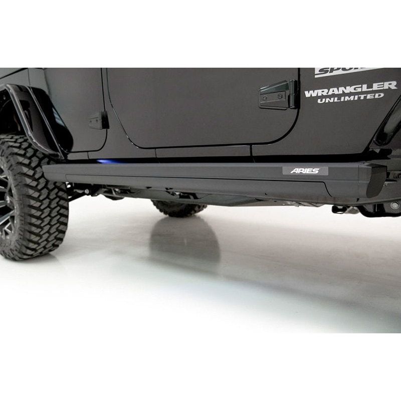 Aries Automotive ActionTrac Powered Running Boards For Jeep Wrangler JK 4 Door Models 3036570