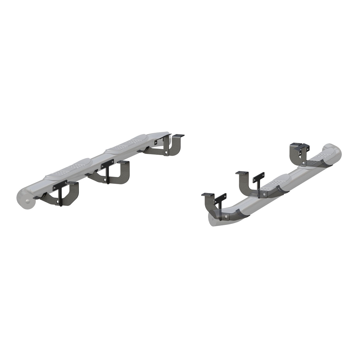 Aries Automotive 3" Round Semi-Gloss Black Steel Side Bars for 2018-C Jeep Wrangler JL Unlimited 4 Door Models 35701