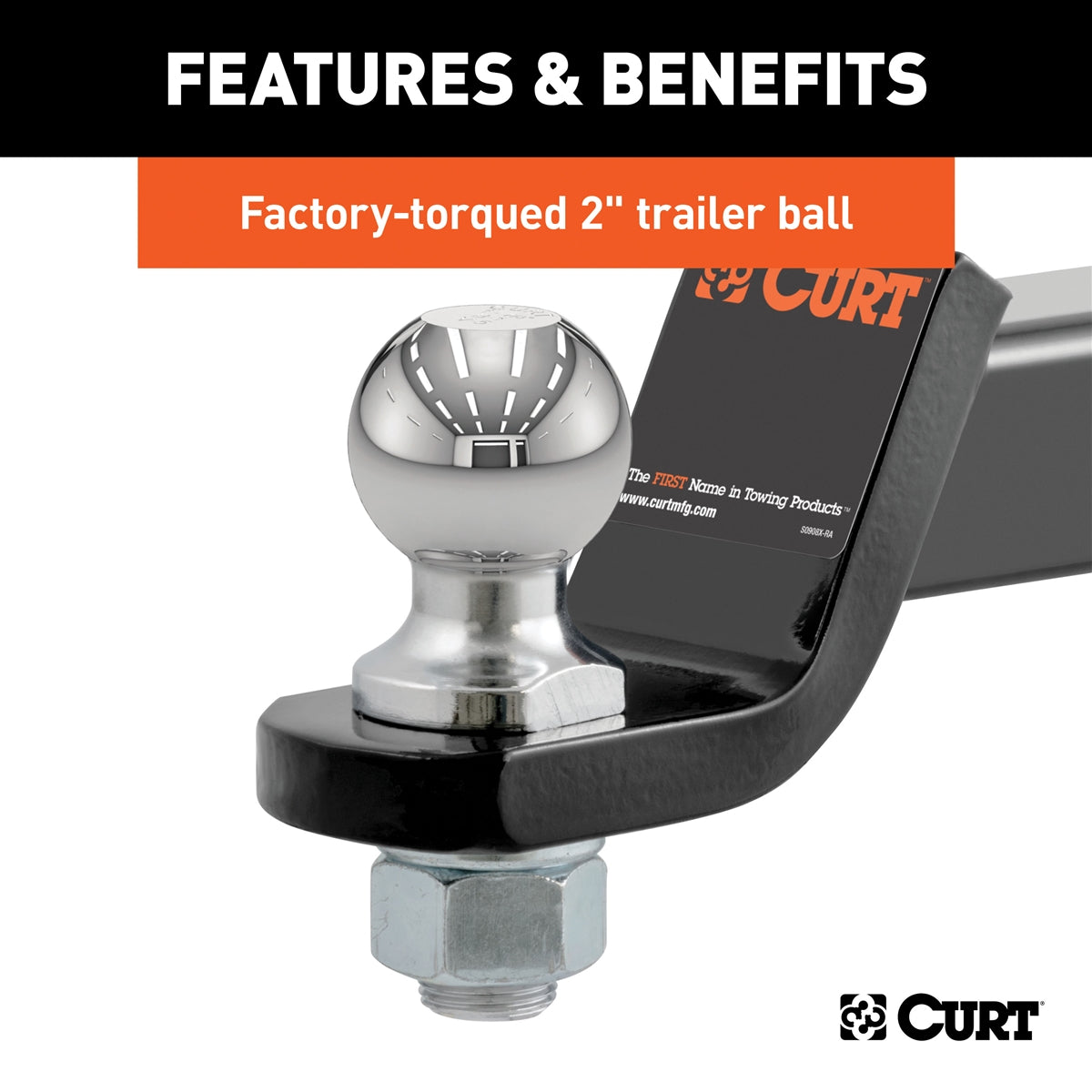 Curt Manufacturing Class III Loaded Ball Mount (Black) Universal Fit 45036