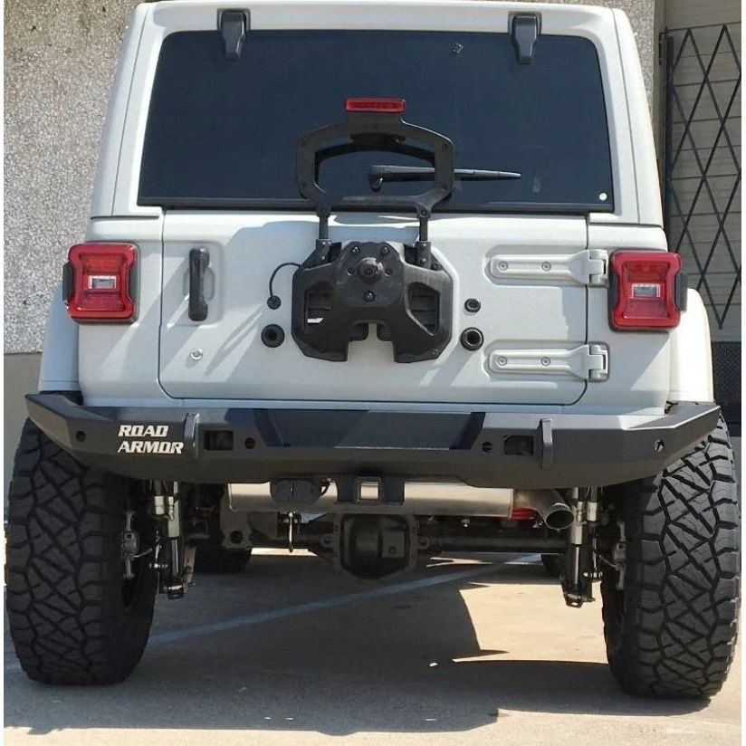Road Armor Stealth Full Width Rear Bumper with Tire Carrier for 18-C Jeep Wrangler JL