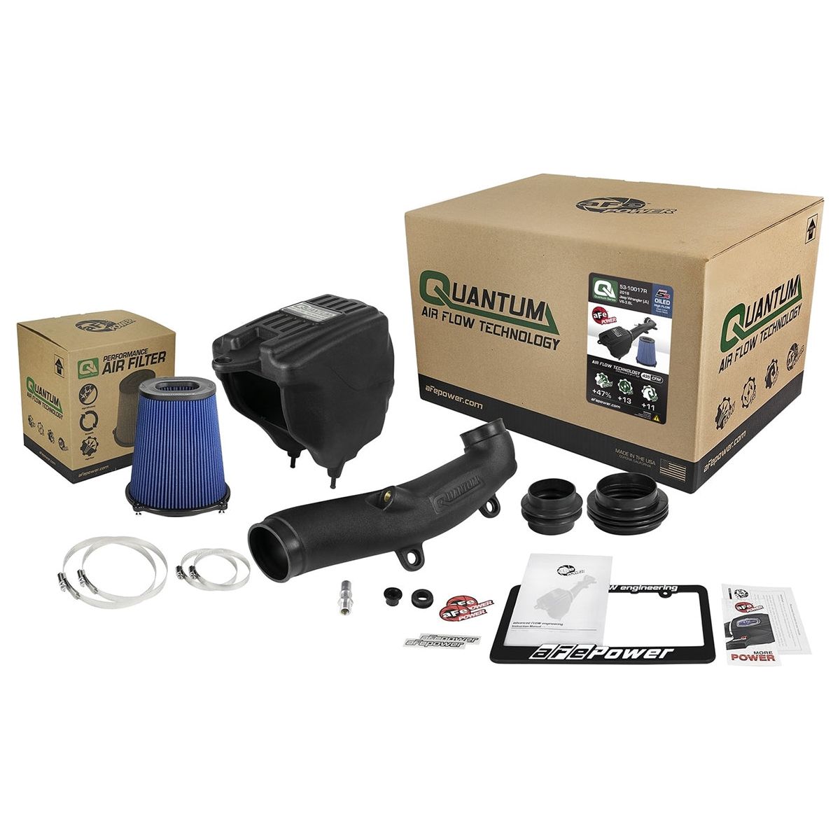 AFE Power Quantum Cold Air Intake System w-Pro 5R Filter for 2018-C Jeep Wrangler JL - Gladiator JT 53-10017R