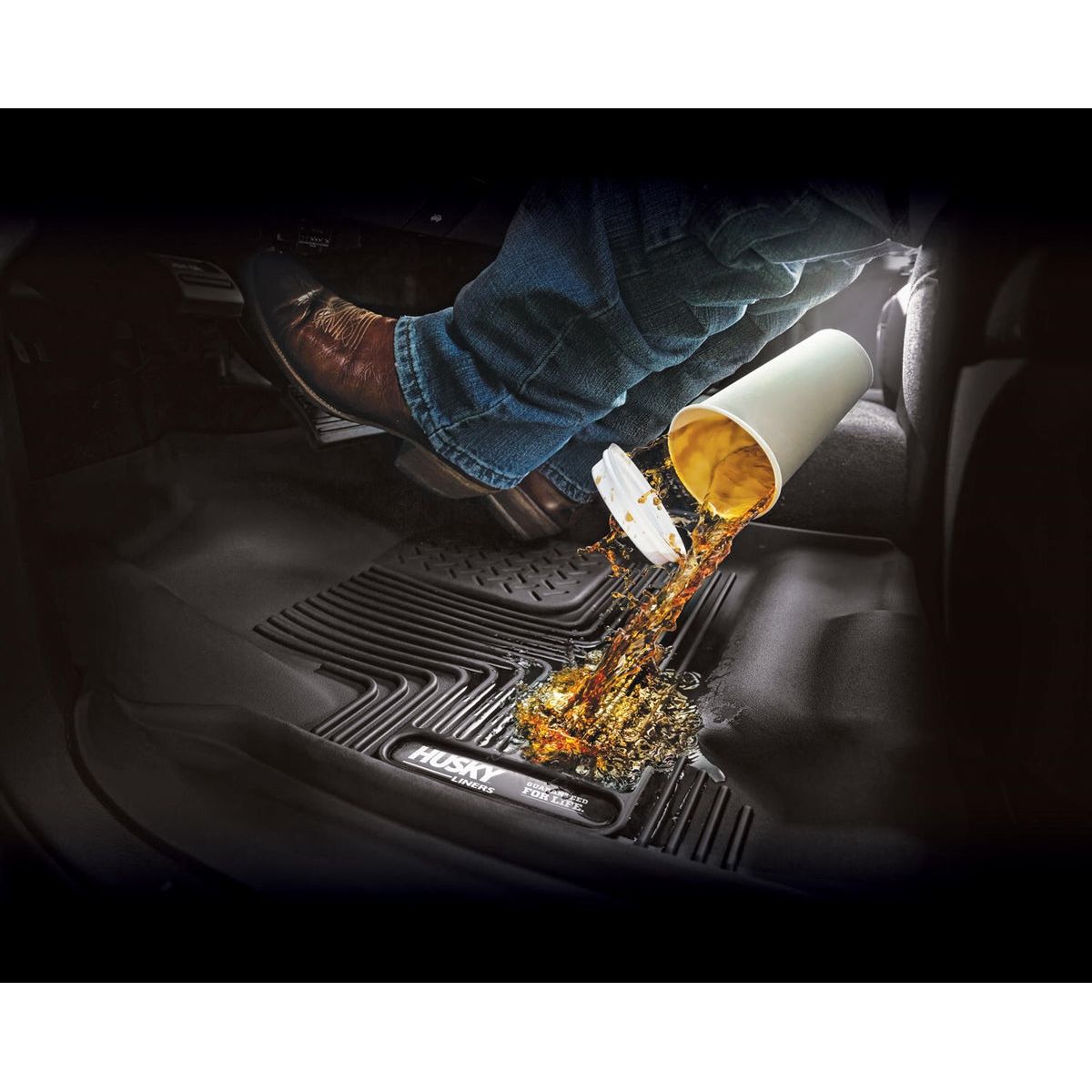 Husky X-act Contour Front Floor Liners (Black) for 2018-C Jeep Wrangler JL - Gladiator JT