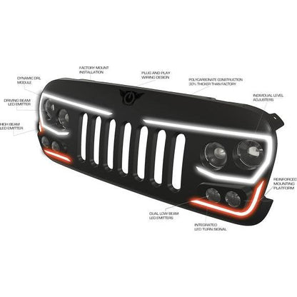 ORACLE Lighting Vector Grill for 07-18 Jeep Wrangler JK 2 Door & Unlimited 4 Door Models