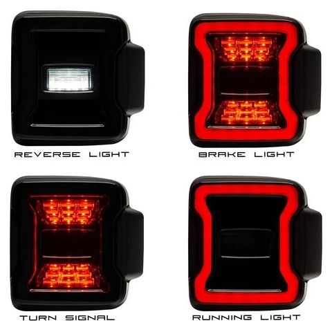 ORACLE Lighting Black Series LED Tail Lights for 2018-C Jeep Wrangler JL 5852-504