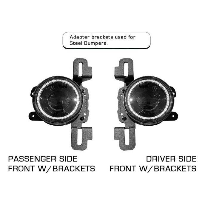 ORACLE Lighting LED Fog Light Adapter Brackets for 2013-C Steel Bumper Wrangler  JK - JL - JT 5857-504