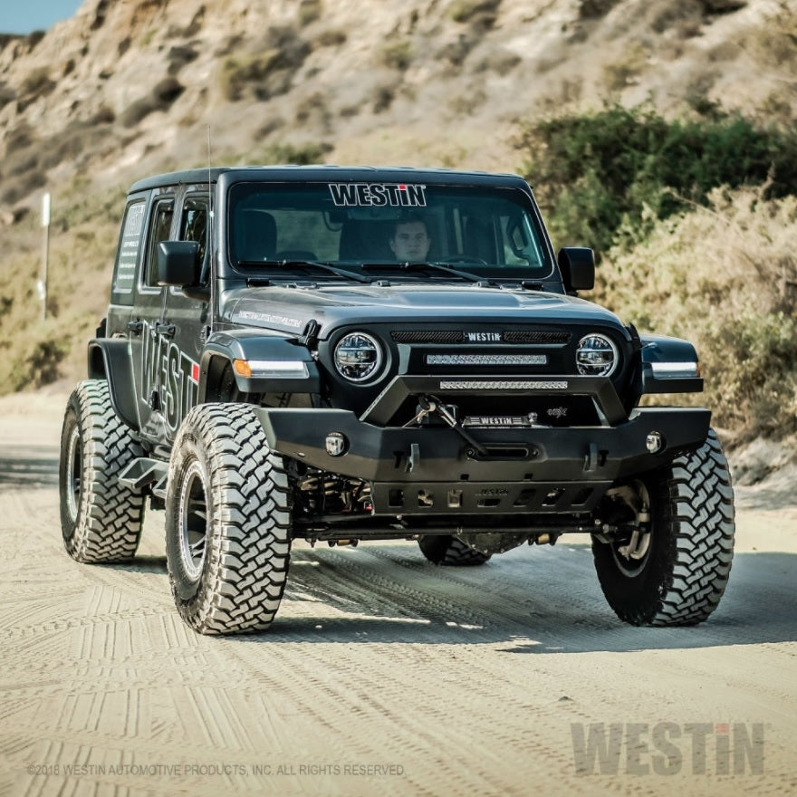 Westin WJ2 Full Width Front Bumper with LED Light Bar Mount for 2007-2018 JK
