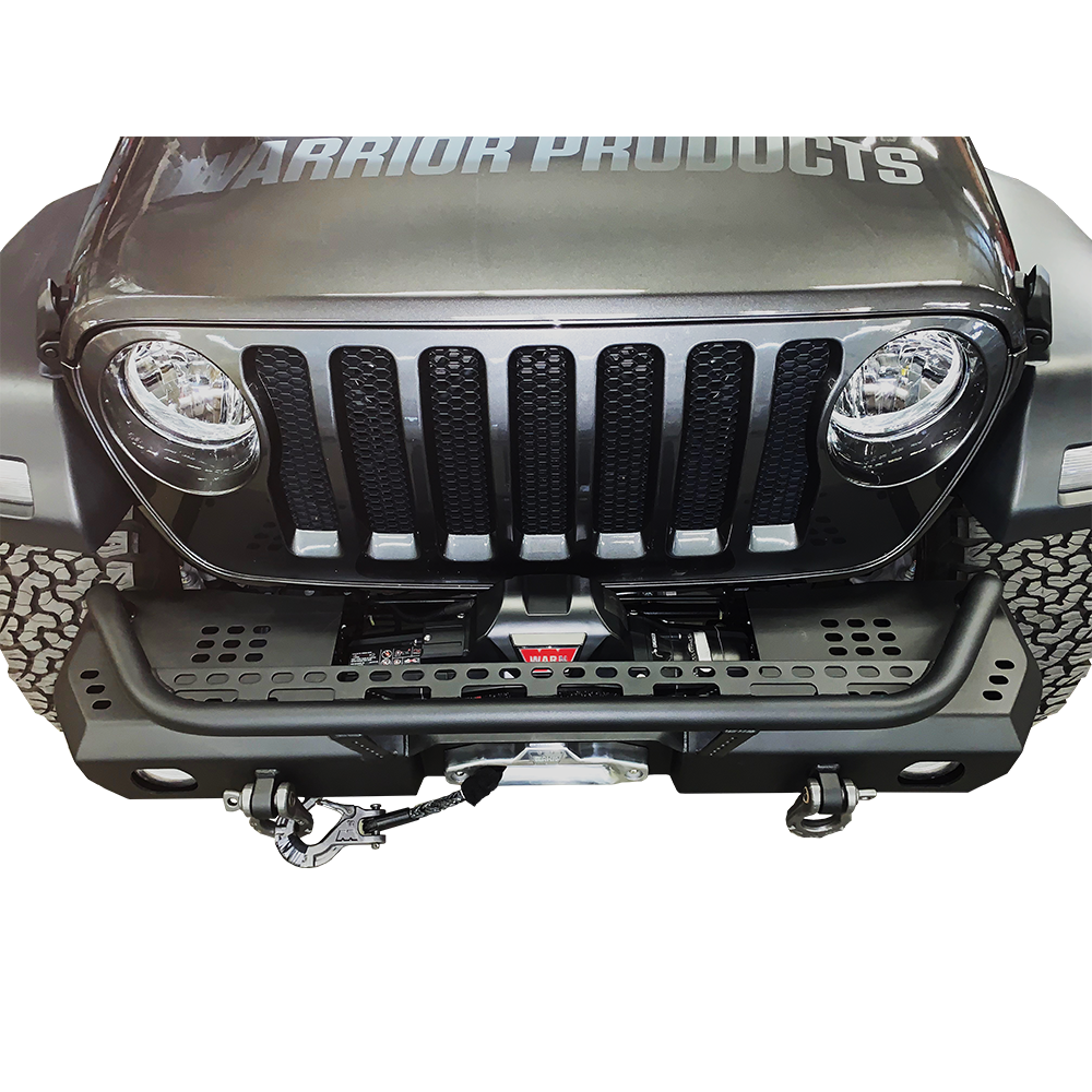 Warrior Products MOD Series Front Mid-Width Bumper with Brush Guard for 2018-C JL - Gladiator JT 6538