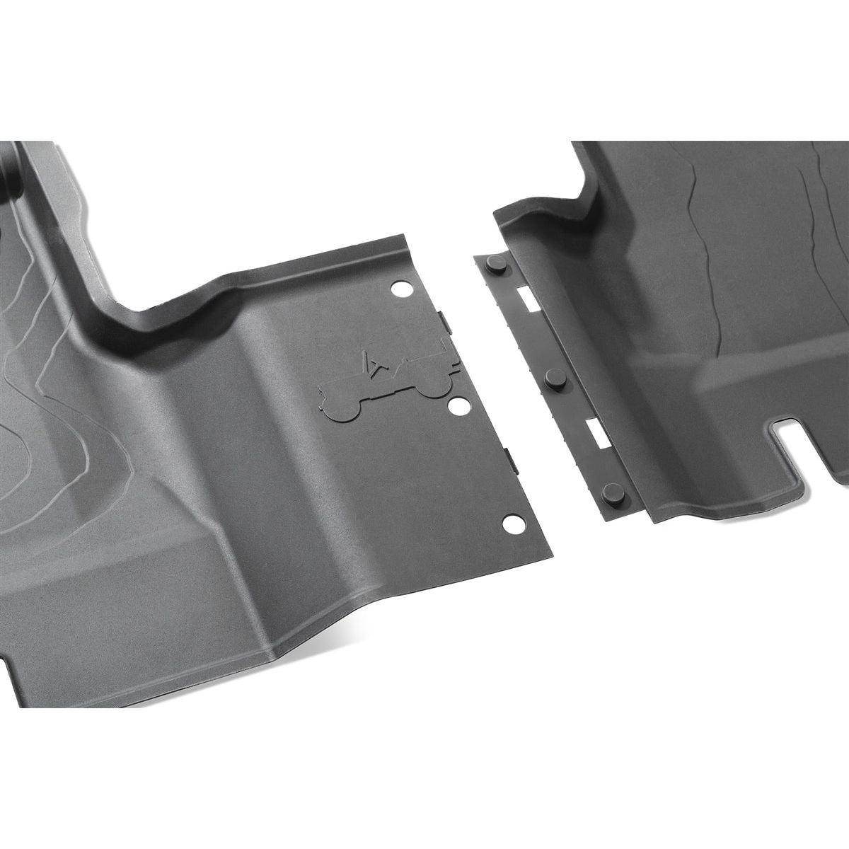 Mopar All-Weather Front & Rear Floor Liner Set (Black logo) for 2018+ Jeep Wrangler JLU 4 Door Models