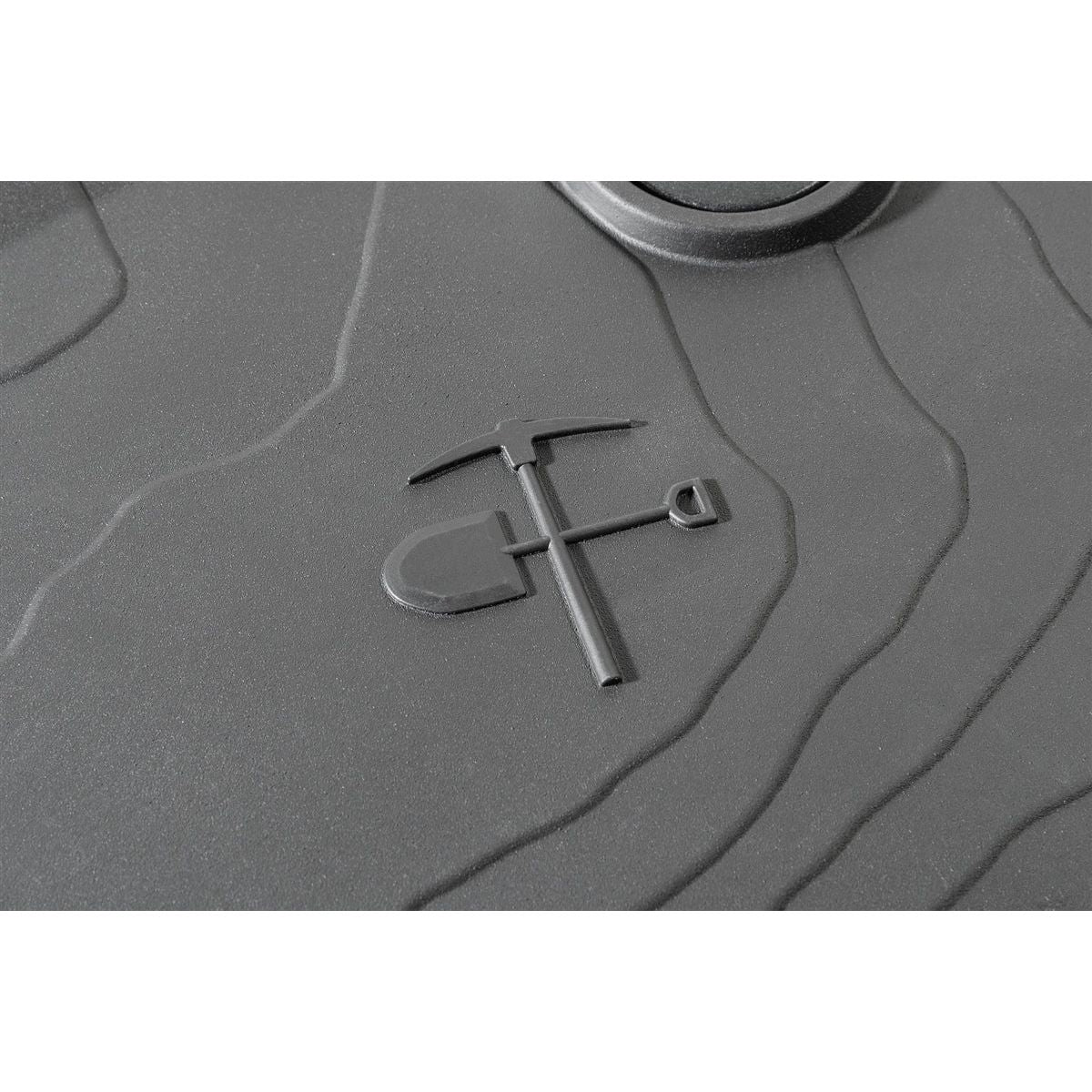 Mopar All-Weather Front & Rear Floor Liner Set (Black logo) for 2018+ Jeep Wrangler JLU 4 Door Models