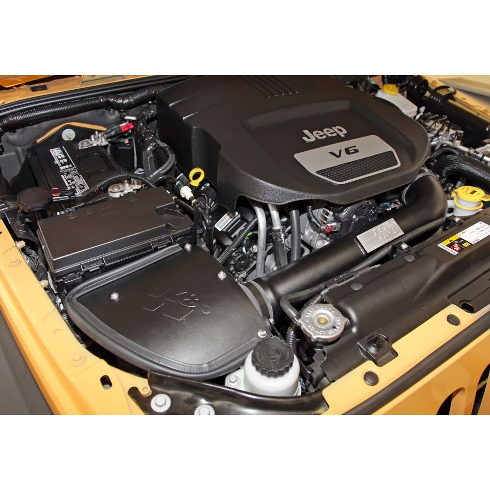 K&N Blackhawk Induction Air Intake System with Black Dry Filter for 2012-2018 Jeep Wrangler JK 3.6L V6 71-1566
