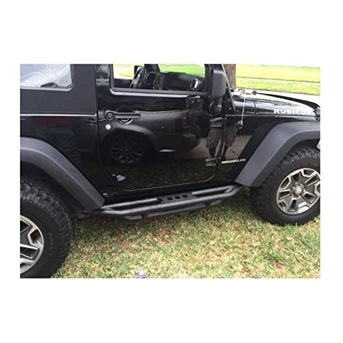 Smittybilt SRC Side Armor In Black Textured For 2007-18 Jeep Wrangler JK 2 Door Models