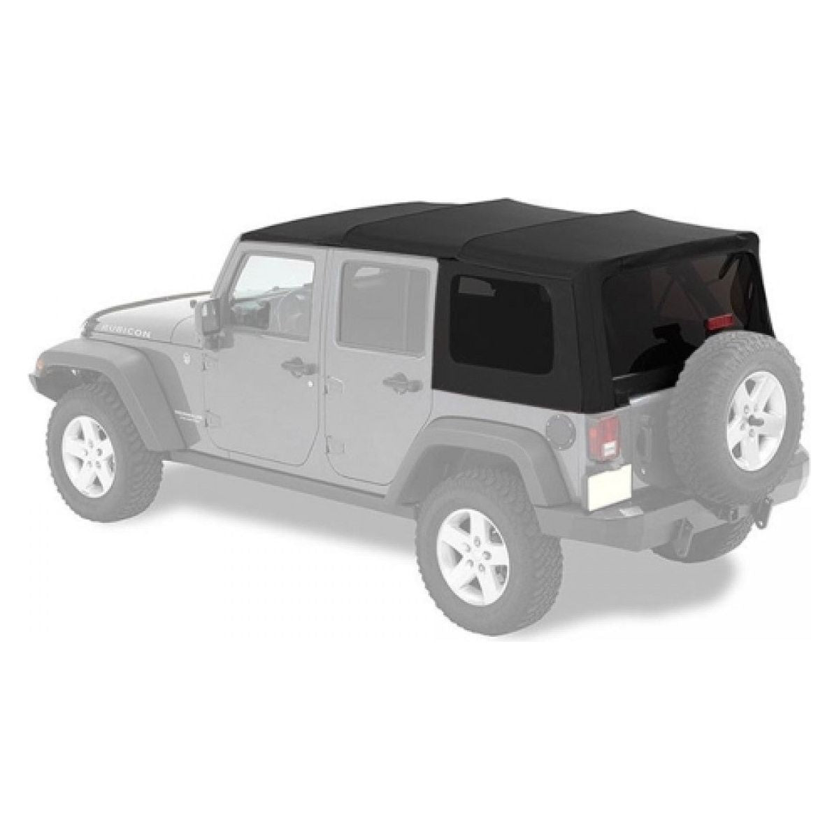 Mopar Soft Top 4 Door Black Premium Sunrider Design for 2007-2018 JKU