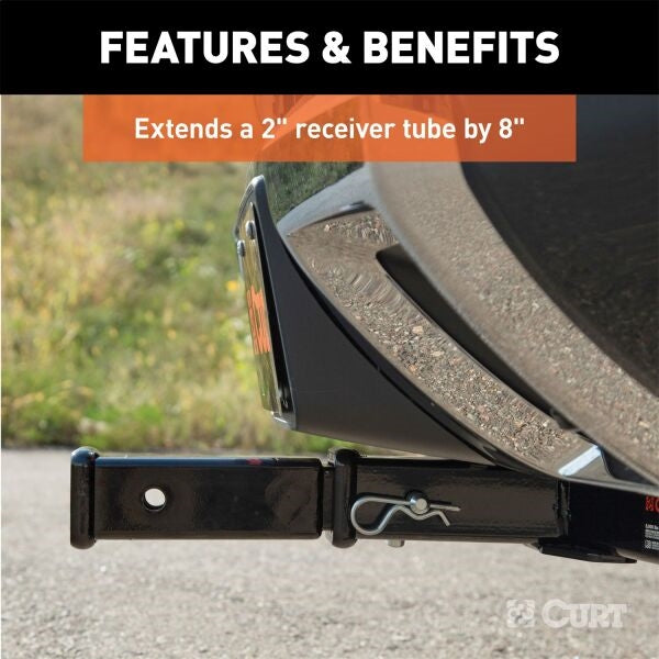 Curt Manufacturing 8" Receiver Tube Extender (2" Shank - 3500 lbs.) CUR45791