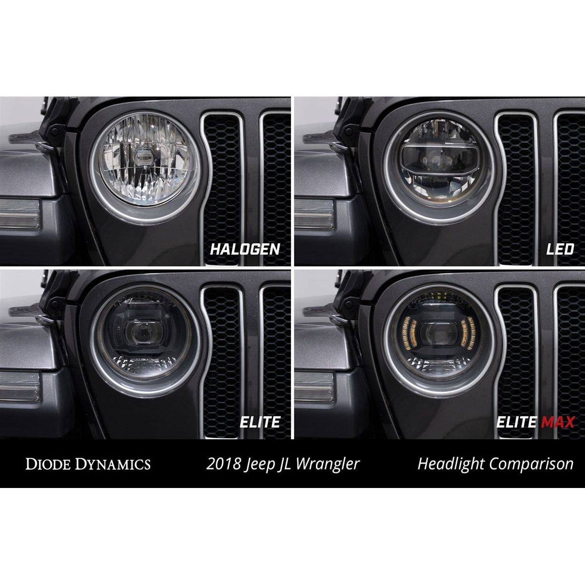 Diode Dynamics Elite Max LED Headlights for 2018-C Jeep JL Wrangler DD5165