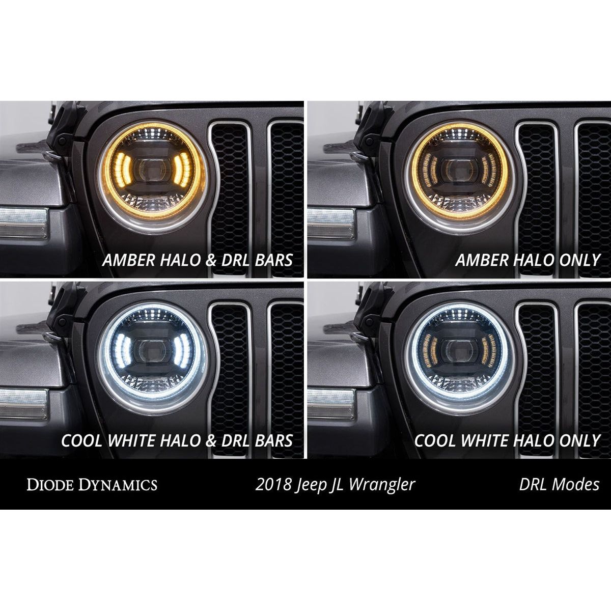 Diode Dynamics Elite LED Headlights for 2018-C Jeep JL Wrangler DD5166