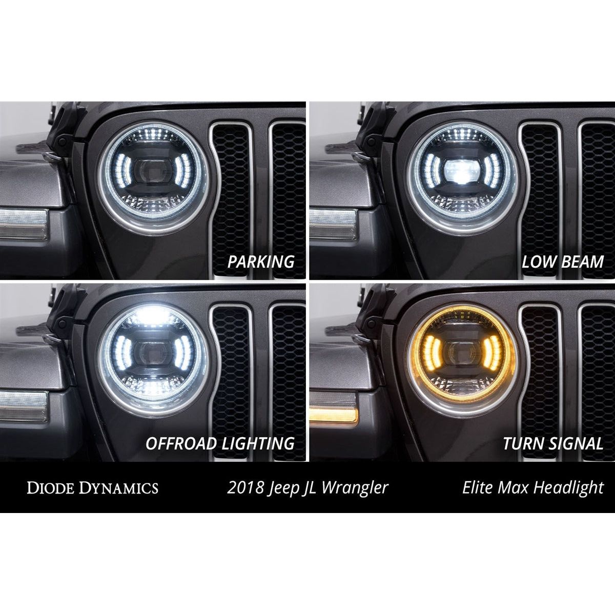 Diode Dynamics Elite LED Headlights for 2018-C Jeep JL Wrangler DD5166