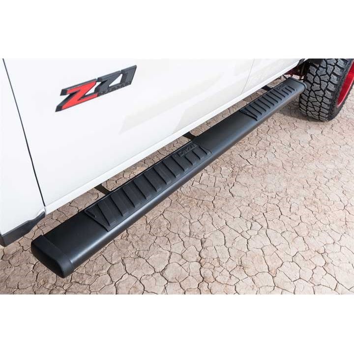 Dee-Zee 6" Textured Black Steel Side Steps Cab Length (Textured Black) DZ16111