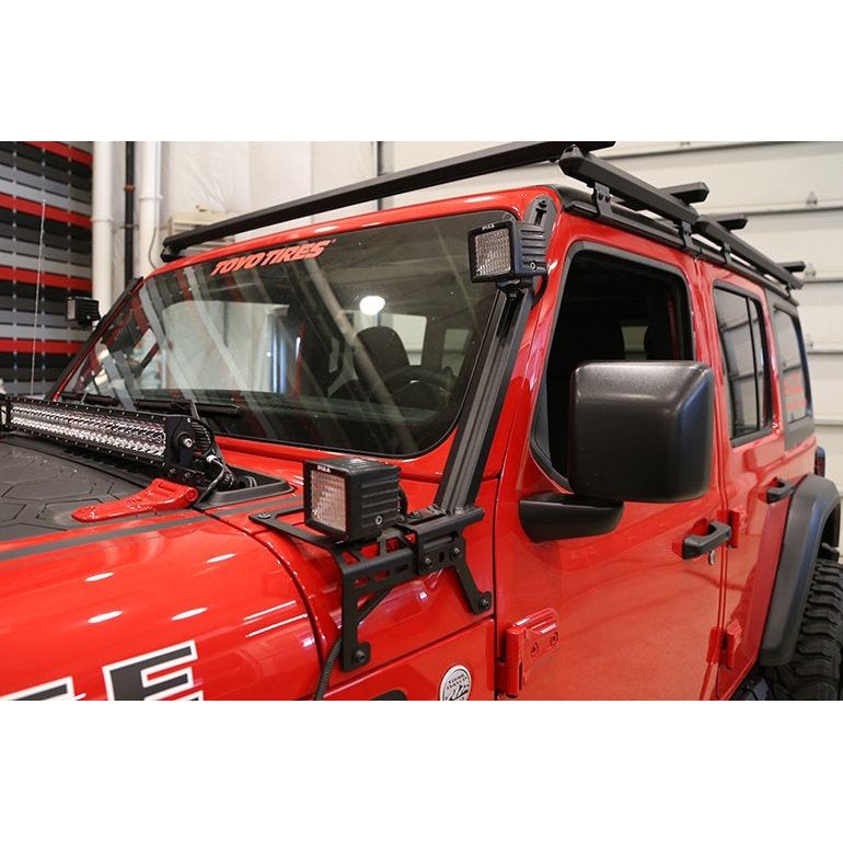 Dee Zee Jeep A-Pillar Light Brackets for 07-18 Jeep Wrangler JK DZ4446JK