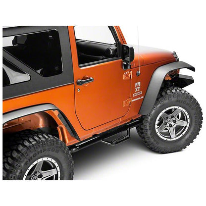 Smittybilt (Black) Wheel To Wheel Nerf Step With Cleated Step Pads For 2007-11 Jeep Wrangler JK 2 Door Models
