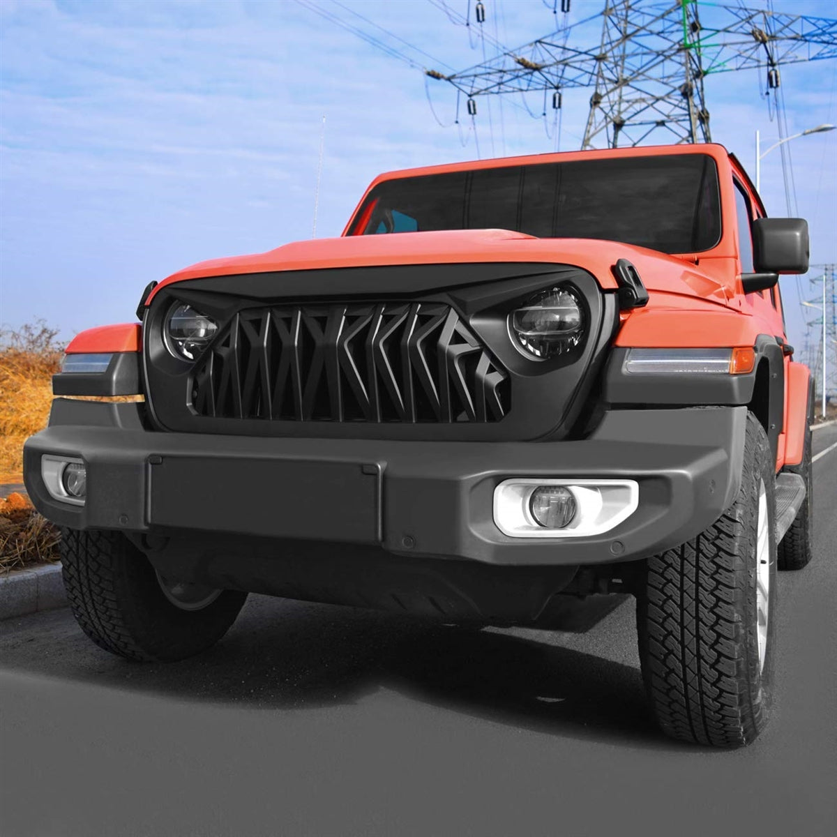 NVE Off Road Shark Grille for 2019-Current Jeep Wrangler JL-JLU and Gladiator JT JL-1010