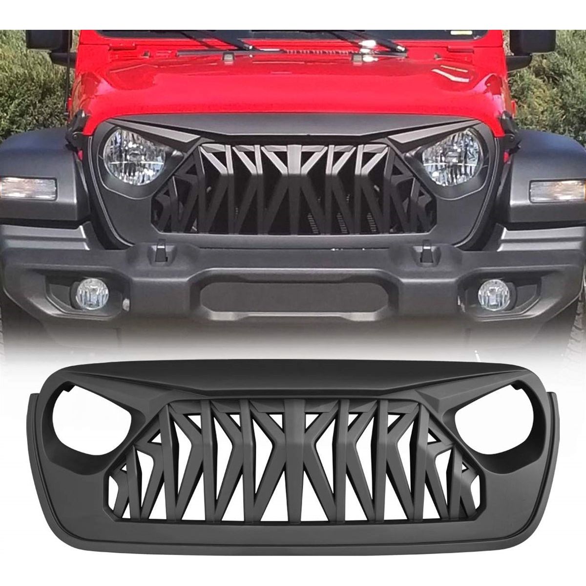 NVE Off Road Shark Grille for 2019-Current Jeep Wrangler JL-JLU and Gladiator JT JL-1010