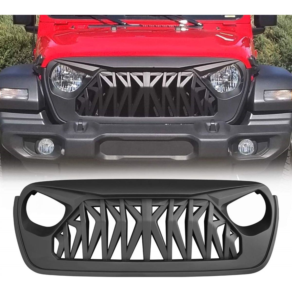 NVE Off Road Shark Grille for 2019-Current Jeep Wrangler JL-JLU and Gladiator JT